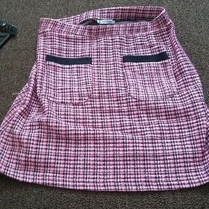 tweed pink black skirt